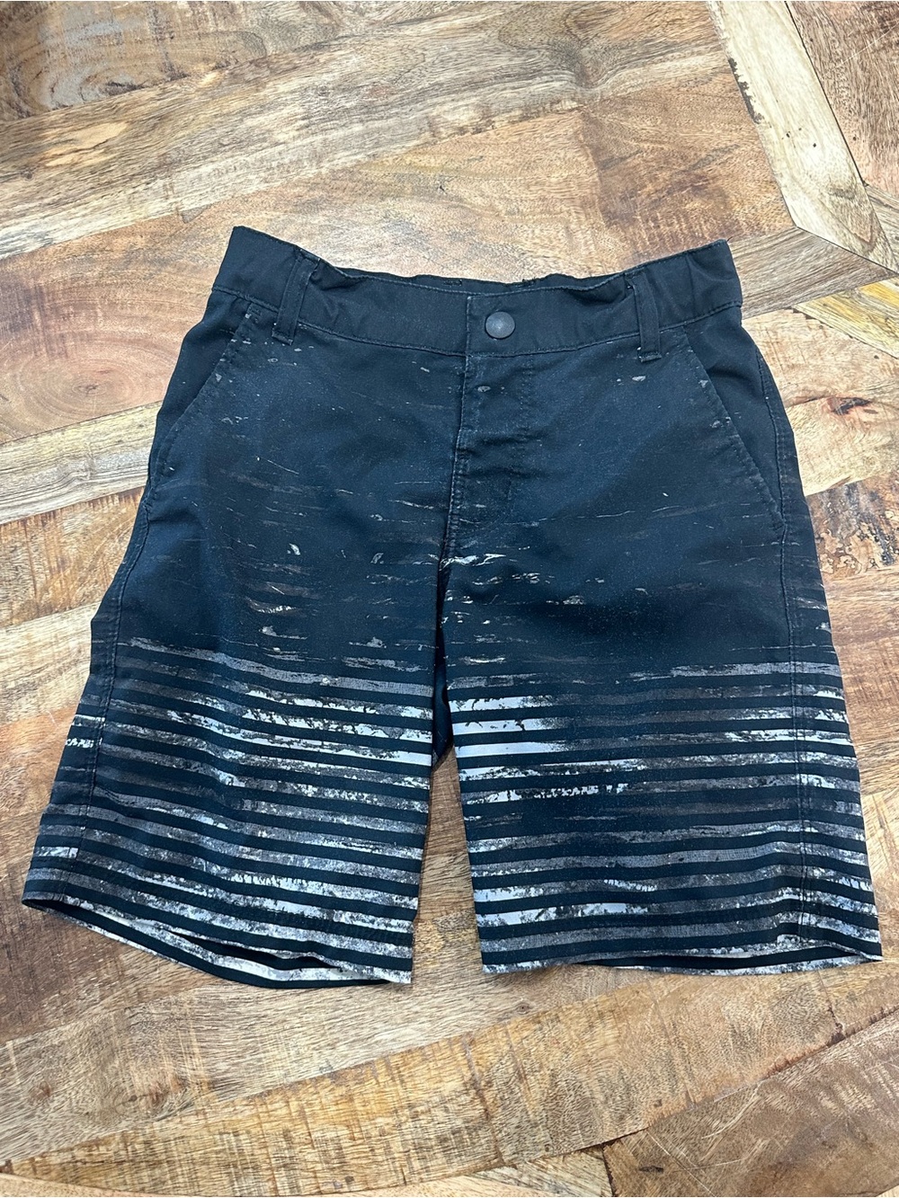 art class Black Swim Trunks with Gray Striped Fade